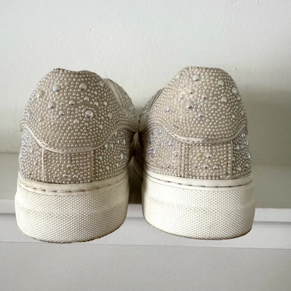 Betsey Johnson Women’s Sidney Laceup Platform Pearl-Embellished Sneaker - Picture 5 of 10